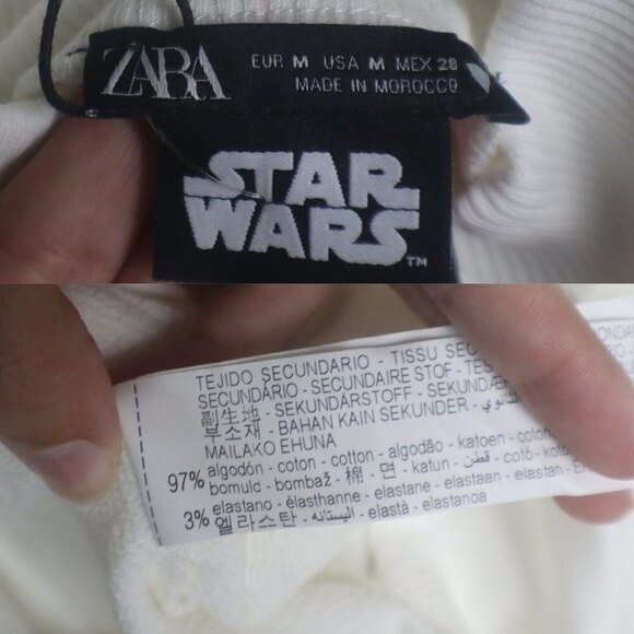 Zara Star Wars Disney Women Size M Mock Neck Ruffle Tiered Pullover NEW Sweater - Picture 2 of 11